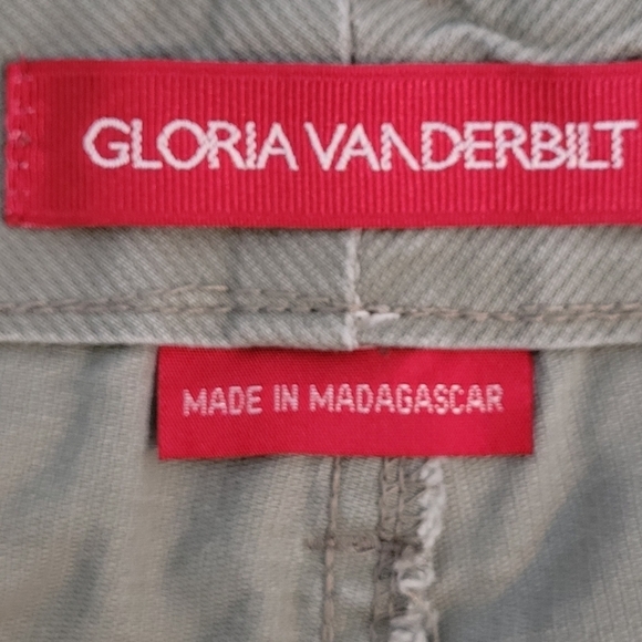 Gloria Vanderbilt Olive Green Cropped Cotton Utility Cargo Pants w/Belt - Size 8 - Picture 10 of 11